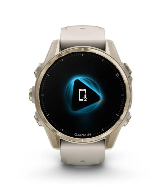 Умные часы Garmin Fenix 8, 43 мм, AMOLED, Sapphire Soft Gold with fog Gray/Dark sandstone silicone band