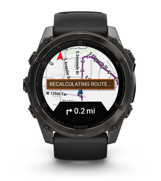 Умные часы Garmin Fenix 8, 51 мм, AMOLED, Sapphire bare Titanium, black with chestnut leather band plus graphite silicone band