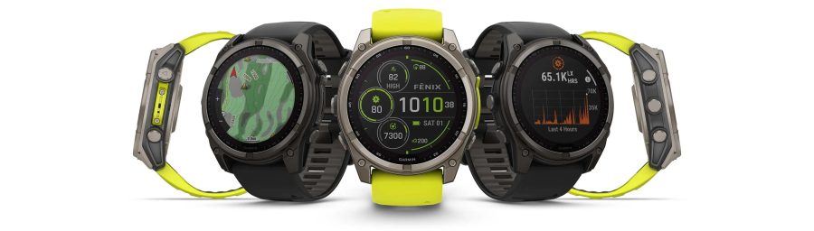 Умные часы Garmin Fenix 8, 47 мм, Solar, Sapphire Carbon Gray DLC Titanium with Black/Pebble Gray Silicone